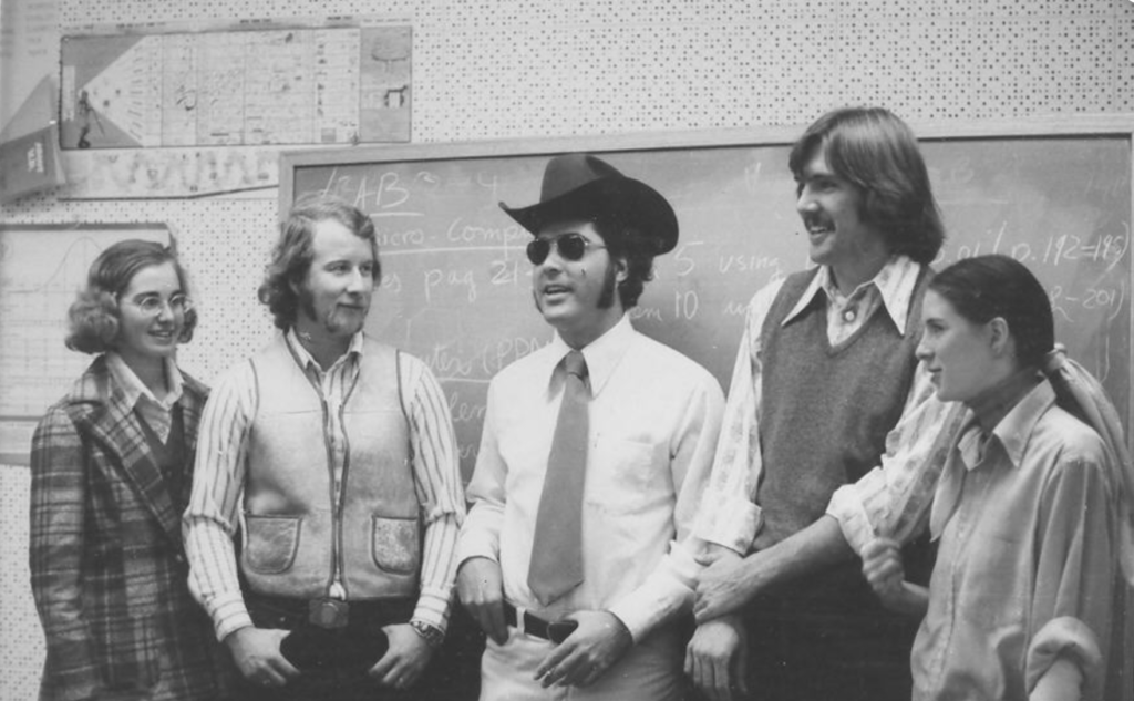 Some of my Psychology students at Colorado in Fort Lewis College during academic year 1972-1973. Giving the cowman hat as symbolism of leadership, teaching commitment and dedication.