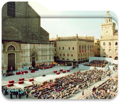 Piazza Maggiore at Bologna on September 18, 1988